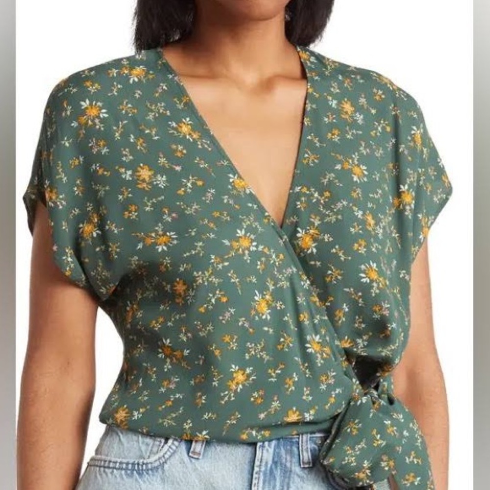 NWT  Madewell Sash Tie Wrap top